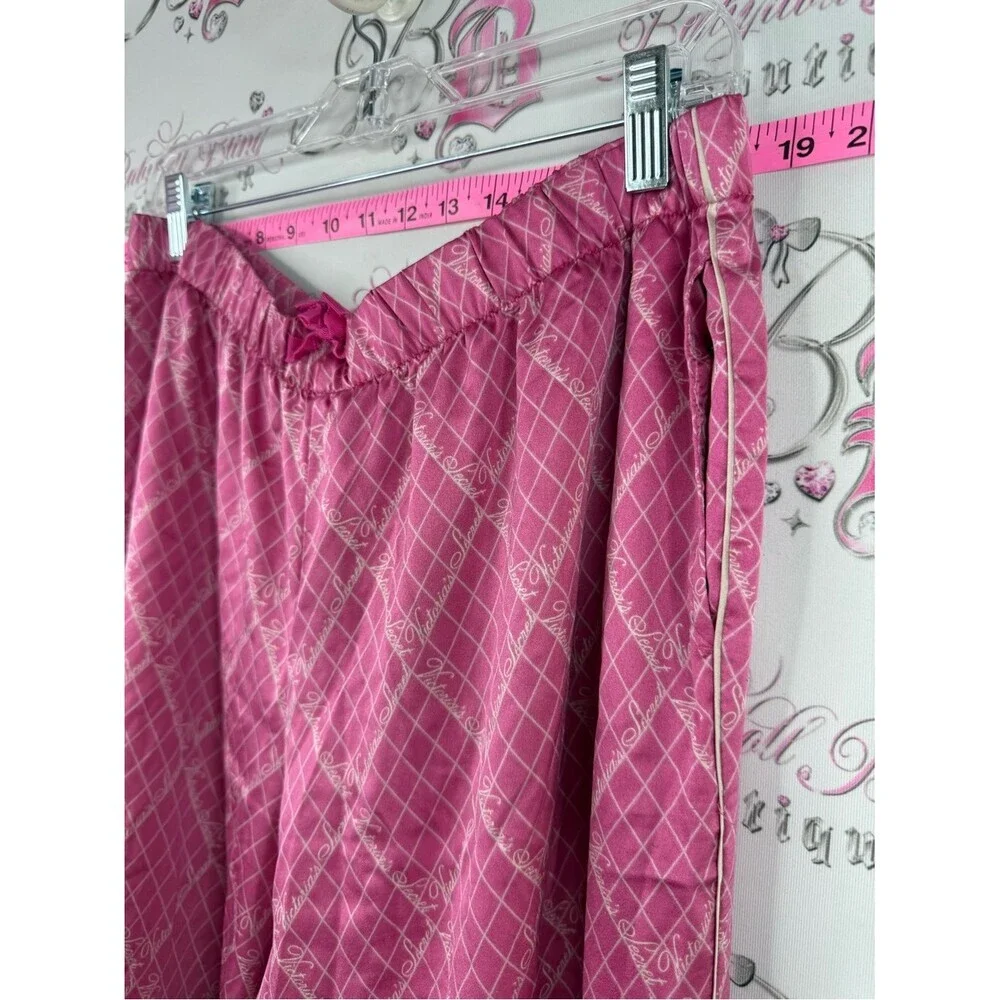 Victoria's Secret pants shiny Pink Patterned Satin Pajama Pants